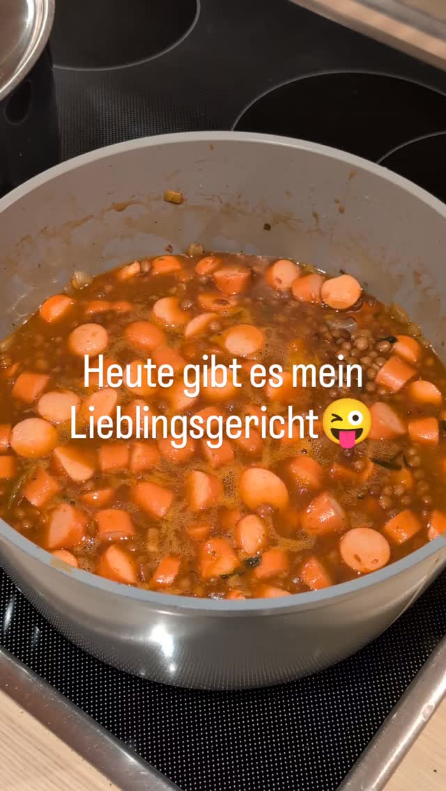 Heute gibt es Linsen mit Spätzle. Mein Lieblingsgericht.