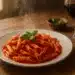 Nudeln im Teller - Penne Diavolo